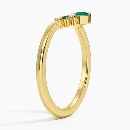 Lunette Sapphire and Diamond Contoured Ring