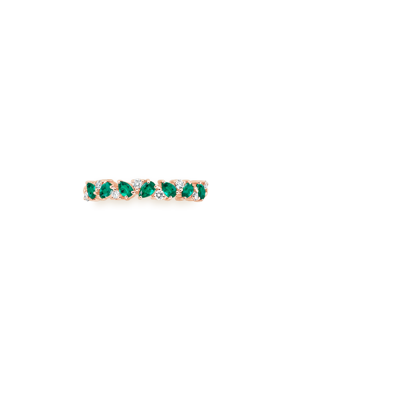 Olivetta Lab Emerald and Diamond Ring