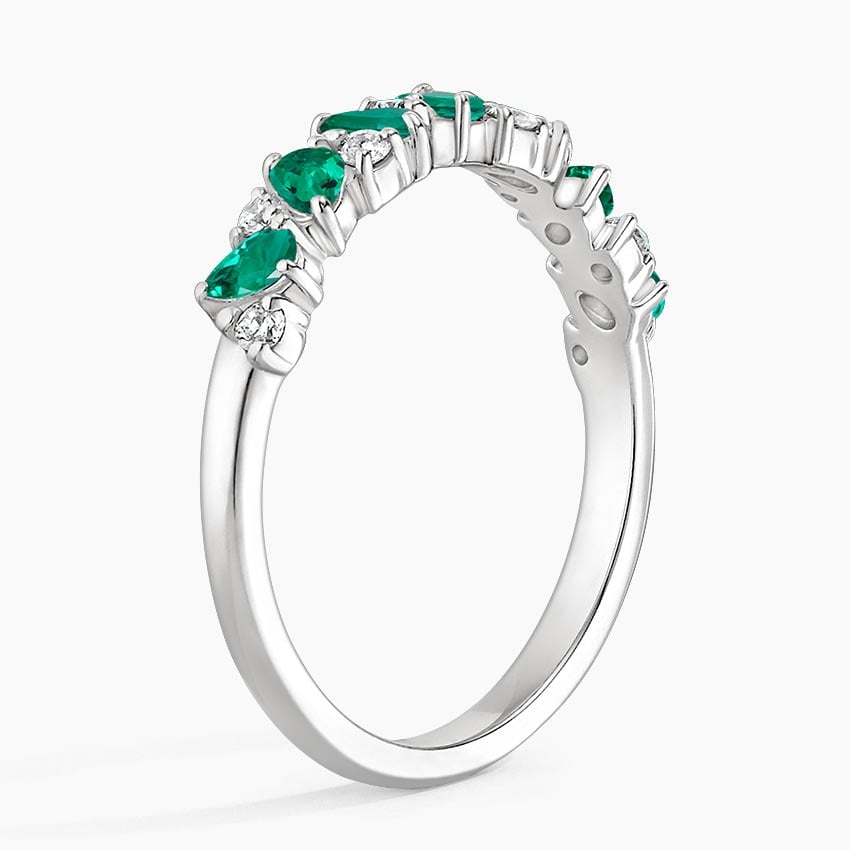Olivetta Lab Emerald and Diamond Ring