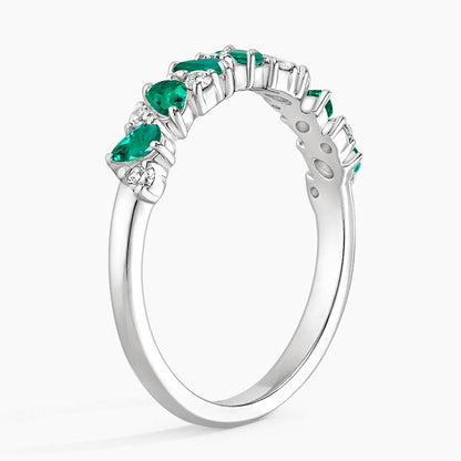 Olivetta Lab Emerald and Diamond Ring