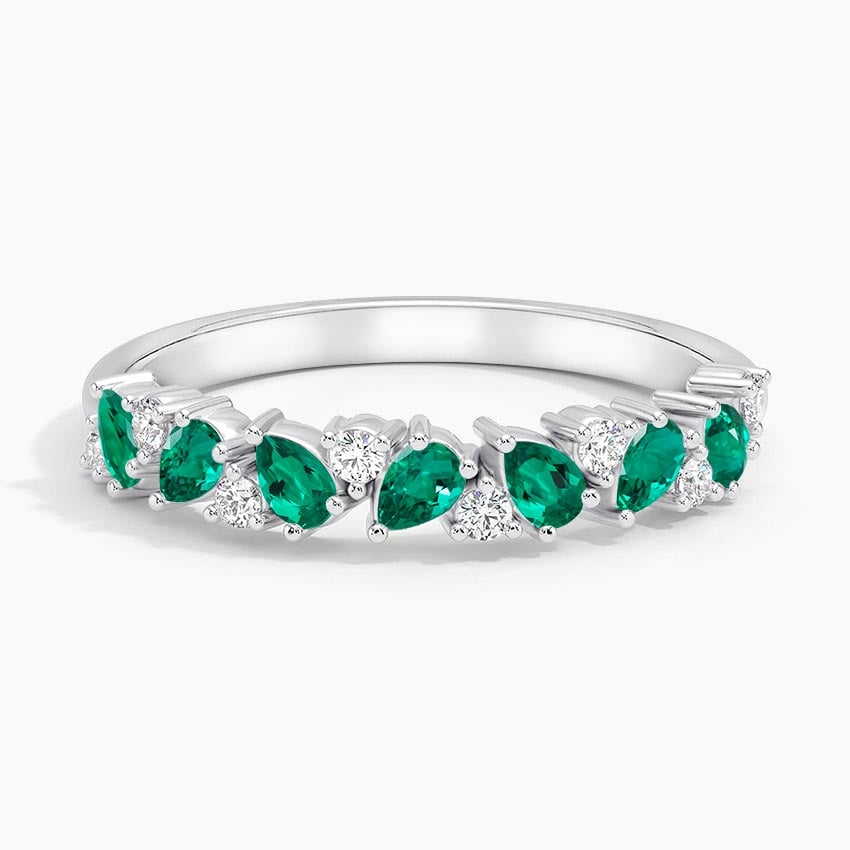 Olivetta Lab Emerald and Diamond Ring