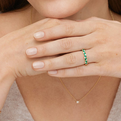 Olivetta Lab Emerald and Diamond Ring