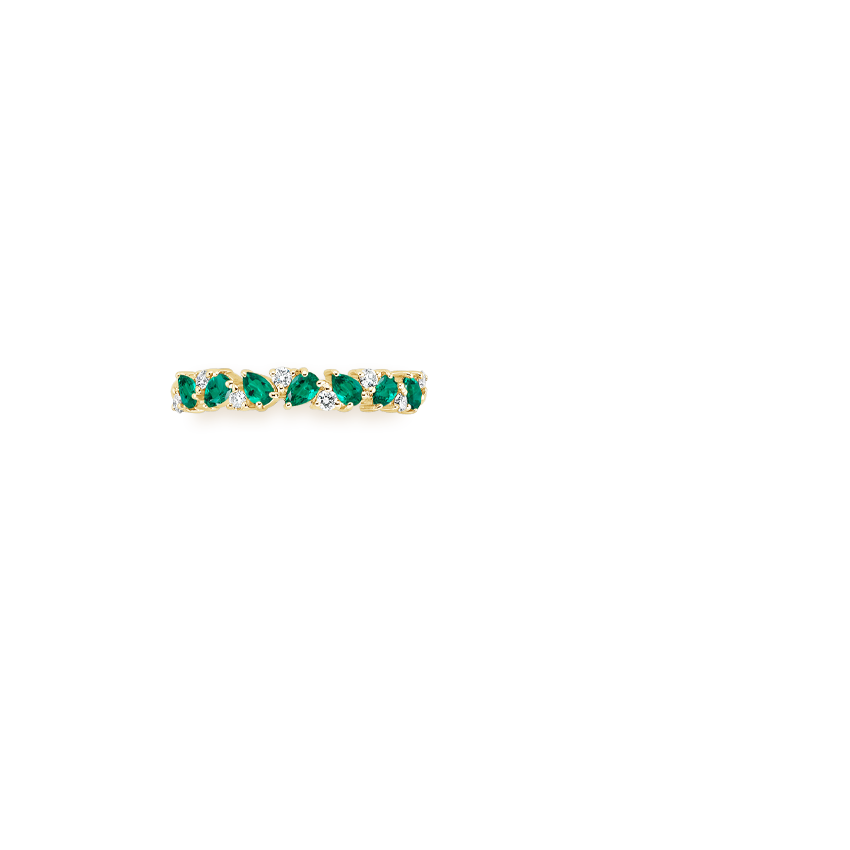 Olivetta Lab Emerald and Diamond Ring