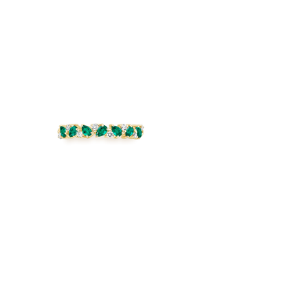 Olivetta Lab Emerald and Diamond Ring