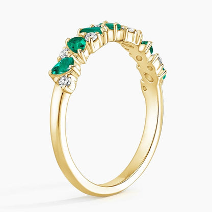 Olivetta Lab Emerald and Diamond Ring