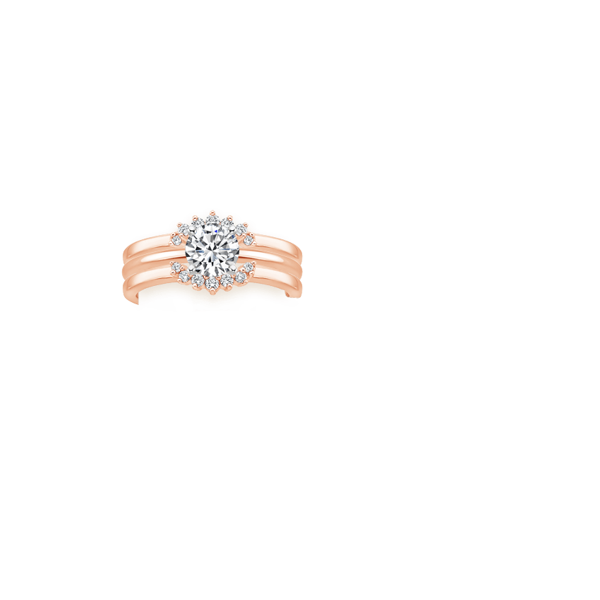 Crescent Nested Diamond Ring Stack