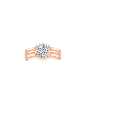 Crescent Nested Diamond Ring Stack