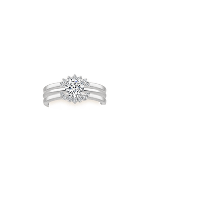 Crescent Nested Diamond Ring Stack