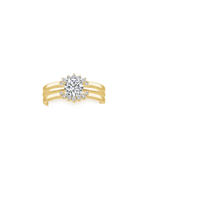 Crescent Nested Diamond Ring Stack