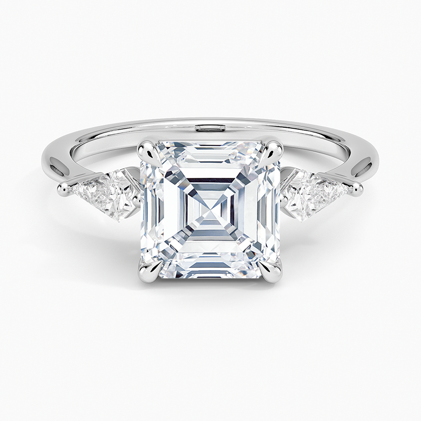 Luxe Cometa Three Stone Diamond Ring (1/3 ct. tw.) - Asscher Cut Center Stone