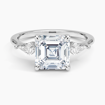 Luxe Cometa Three Stone Diamond Ring (1/3 ct. tw.) - Asscher Cut Center Stone