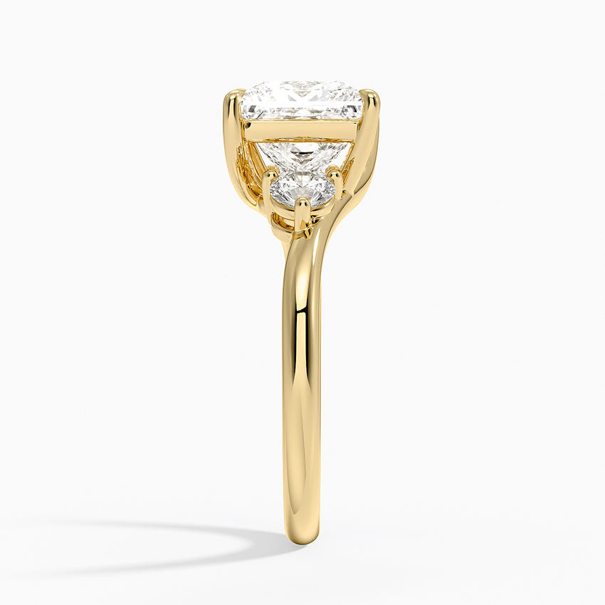 Atelier Three Stone Diamond Ring (1/3 ct. tw.) - Princess Cut Center Stone