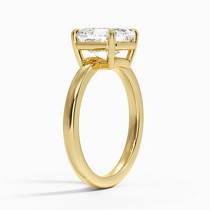 Dara Low-Profile Solitaire Ring - Asscher Cut Center Stone