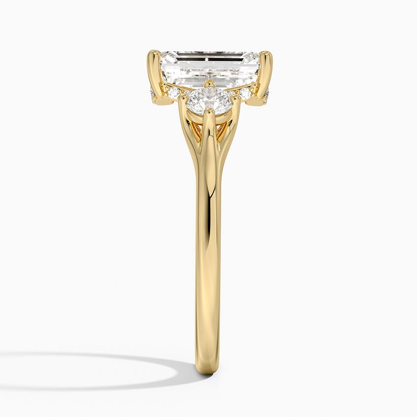 Luxe Floating Three Stone Diamond Ring (1/3 ct. tw.) - Emerald Cut Center Stone