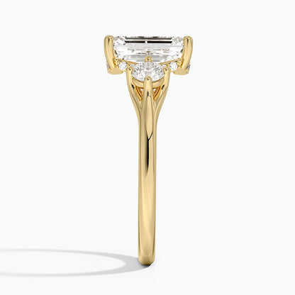 Luxe Floating Three Stone Diamond Ring (1/3 ct. tw.) - Emerald Cut Center Stone