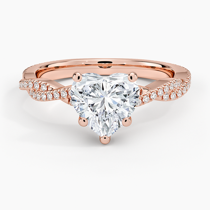 Petite Luxe Twisted Vine Diamond Ring (1/4 ct. tw.) - Heart Center Stone