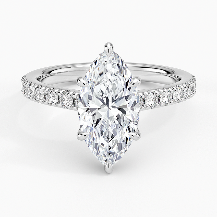 Grand Lissome Diamond Ring - Marquise Center Stone