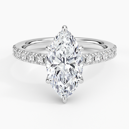 Grand Lissome Diamond Ring - Marquise Center Stone