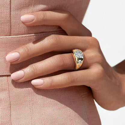 Sloane Flush Set Five Stone Diamond Dome Ring