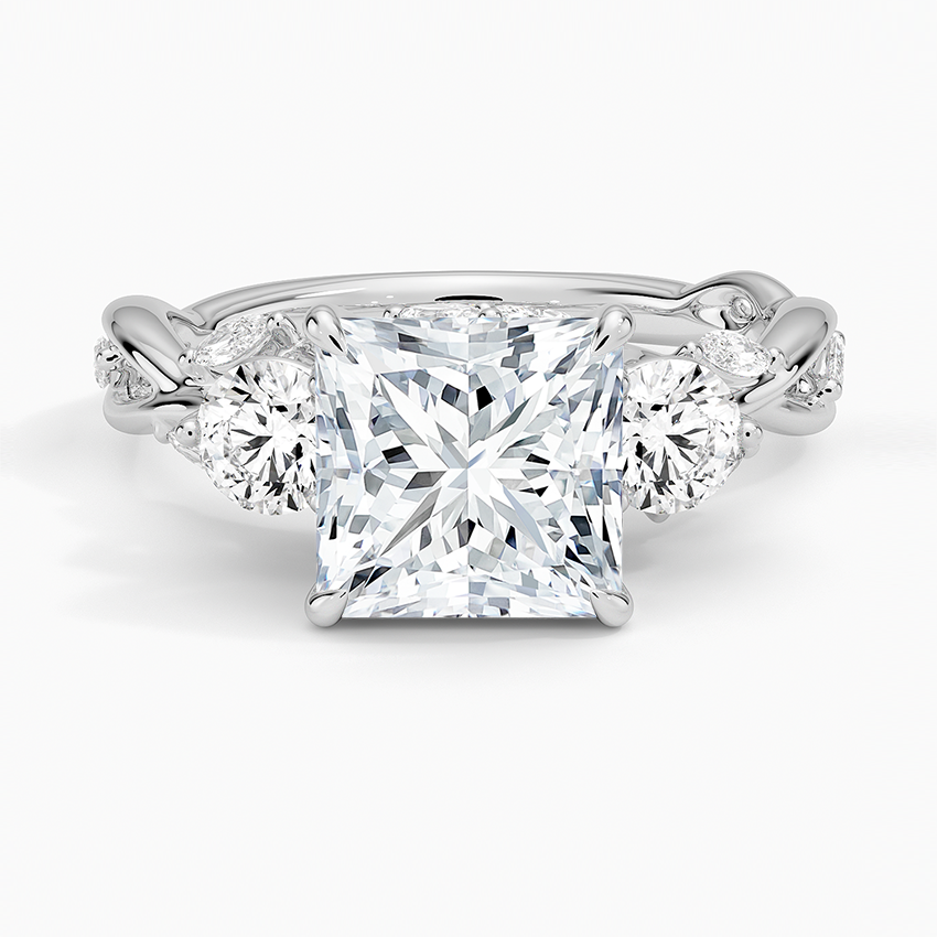 Secret Garden Three Stone Diamond Ring (3/4 ct. tw.) - Princess Cut Center Stone