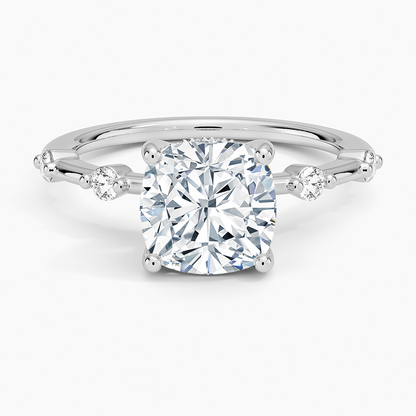 Aimee Hidden Halo Diamond Ring - Cushion Cut Center Stone