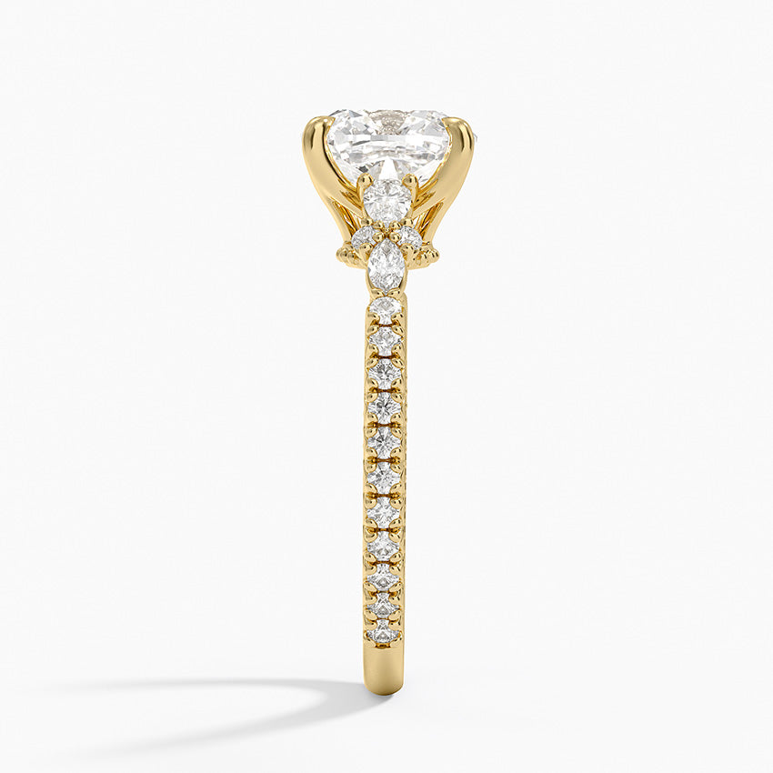 Primrose Diamond Ring - Cushion Cut Center Stone