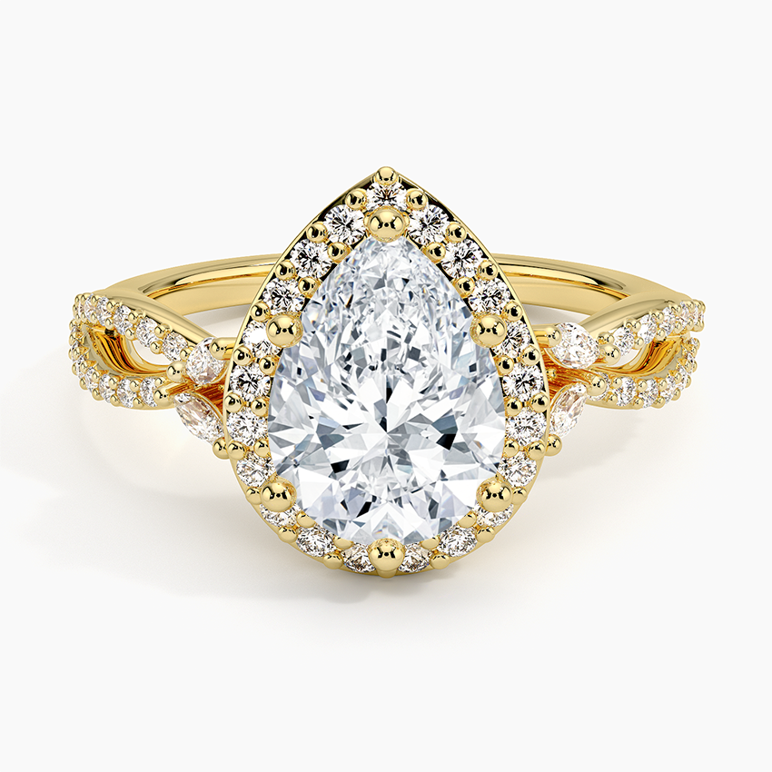 Luxe Willow Halo Diamond Ring (2/5 ct. tw.) - Pear Center Stone