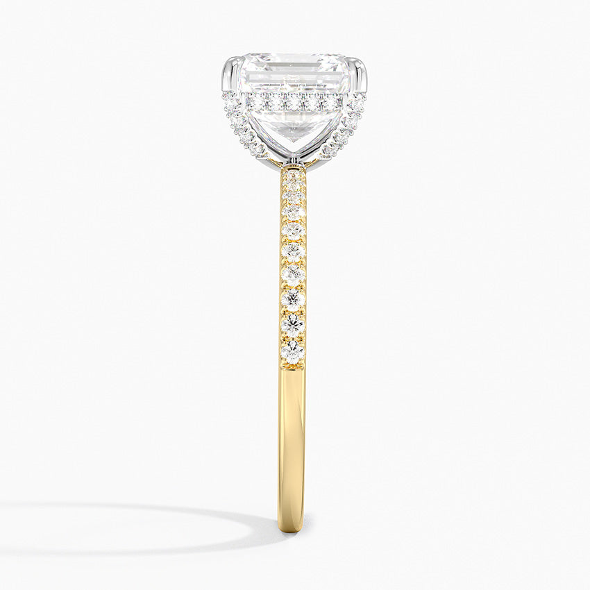 Mixed Metal Viviana Half Coverage Diamond Ring (1/4 ct. tw.) - Asscher Cut Center Stone
