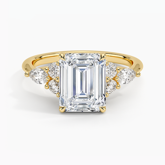Luxe Nadia Diamond Ring - Emerald Cut Center Stone
