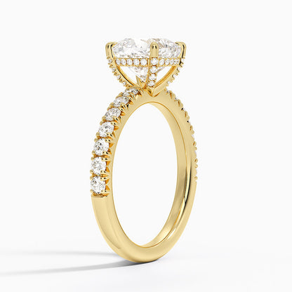 Olympia Half Coverage Diamond Ring (1/2 ct. tw.) - Cushion Cut Center Stone