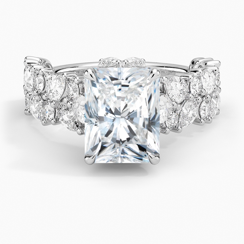 Olivetta Double Row Diamond Ring (2 1/2 ct. tw.) - Radiant Cut Center Stone