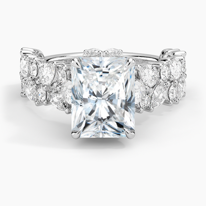Olivetta Double Row Diamond Ring (2 1/2 ct. tw.) - Radiant Cut Center Stone