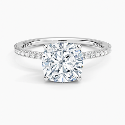 Perfect Fit Three-Quarter Diamond Ring (1/4 ct. tw.) - Cushion Cut Center Stone