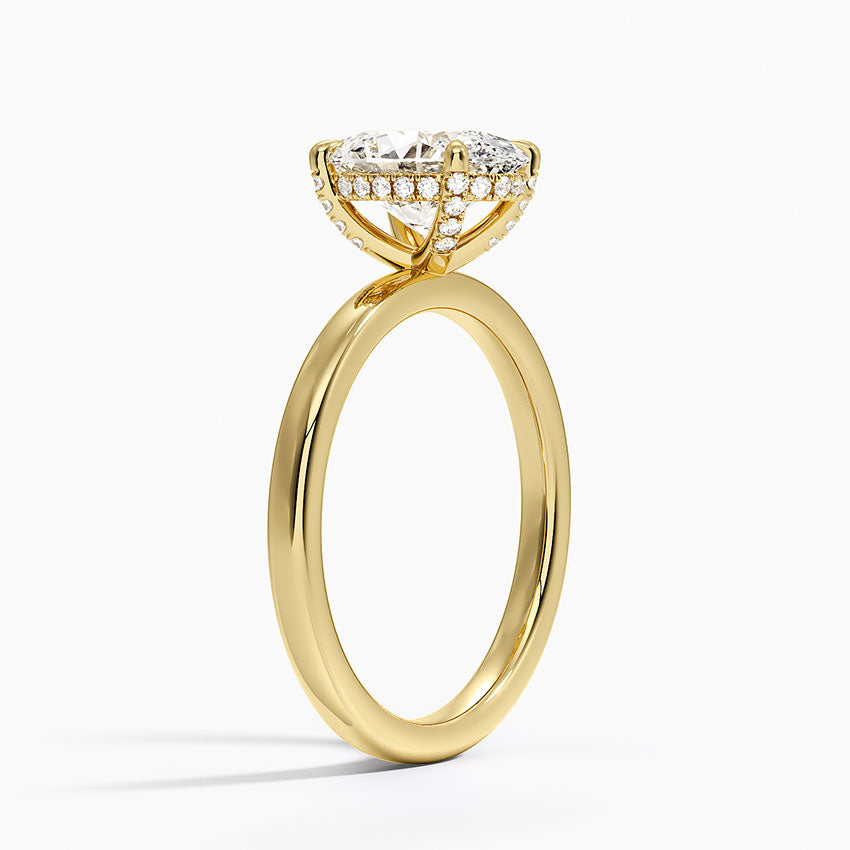 Lumiere 2mm Diamond Ring (1/8 ct. tw.) - Oval Cut Center Stone