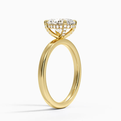 Lumiere 2mm Diamond Ring (1/8 ct. tw.) - Oval Cut Center Stone