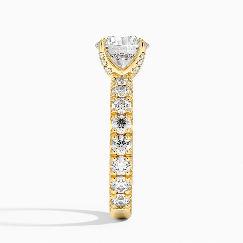 Ellora Three-Quarter Coverage Diamond Ring - Round Center Stone