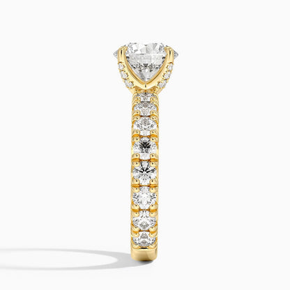 Ellora Three-Quarter Coverage Diamond Ring - Round Center Stone