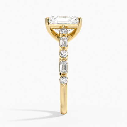 Kensington Half Coverage Diamond Ring (1/2 ct. tw.) - Radiant Cut Center Stone