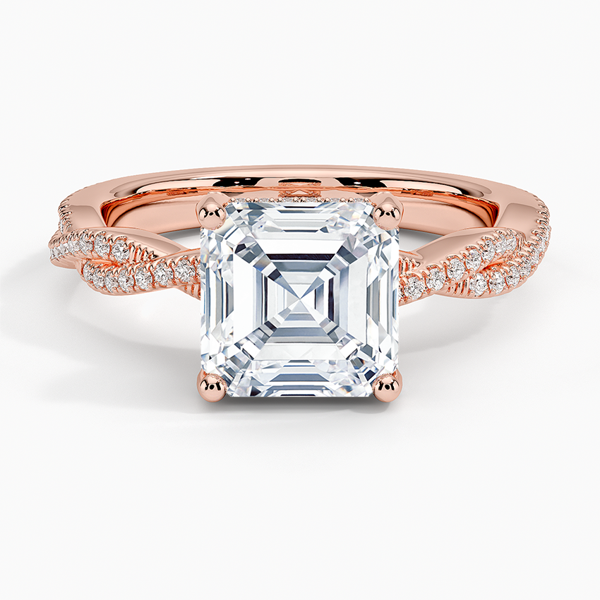 Adorned Luxe Petite Twisted Vine Diamond Ring - Asscher Cut Center Stone