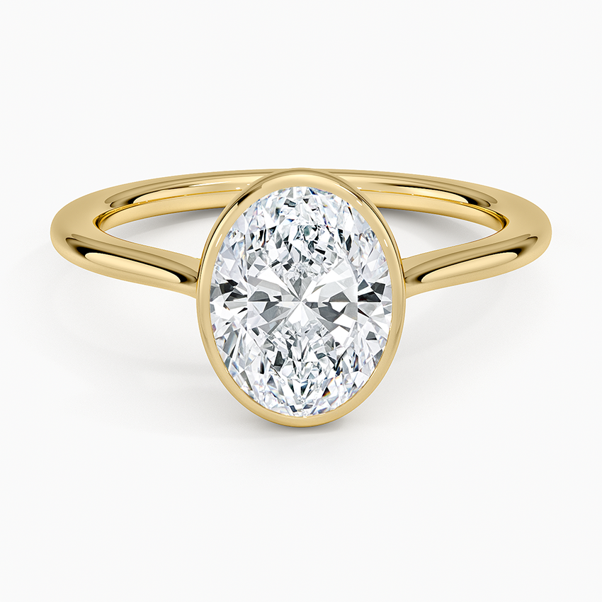 Petite Luna 1.5mm Bezel Ring - Oval Center Stone