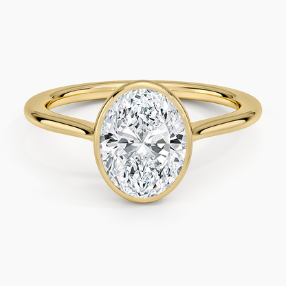 Petite Luna 1.5mm Bezel Ring - Oval Center Stone