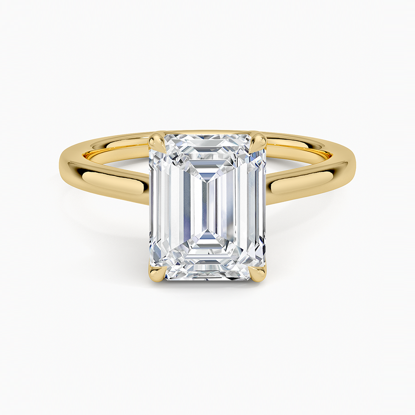 Elodie Cathedral Solitaire Ring - Emerald Cut Center Stone