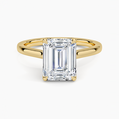 Elodie Cathedral Solitaire Ring - Emerald Cut Center Stone