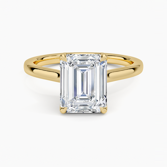 Elodie Cathedral Solitaire Ring - Emerald Cut Center Stone