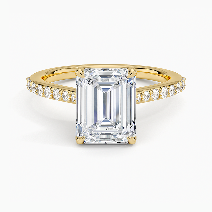 Elodie Cathedral Diamond Ring - Emerald Cut Center Stone