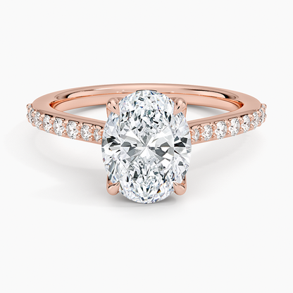 Elodie Cathedral Diamond Ring - Oval Center Stone