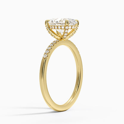 Viviana One-Quarter Coverage Diamond Ring - Oval Center Stone