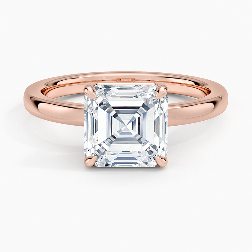 Dara Low-Profile Solitaire Ring - Asscher Cut Center Stone