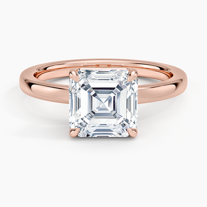 Dara Low-Profile Solitaire Ring - Asscher Cut Center Stone