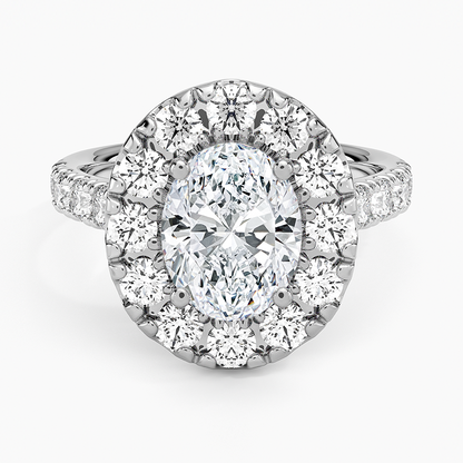 Adele Halo Diamond Ring - Oval Center Stone